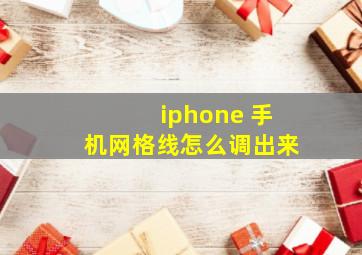 iphone 手机网格线怎么调出来